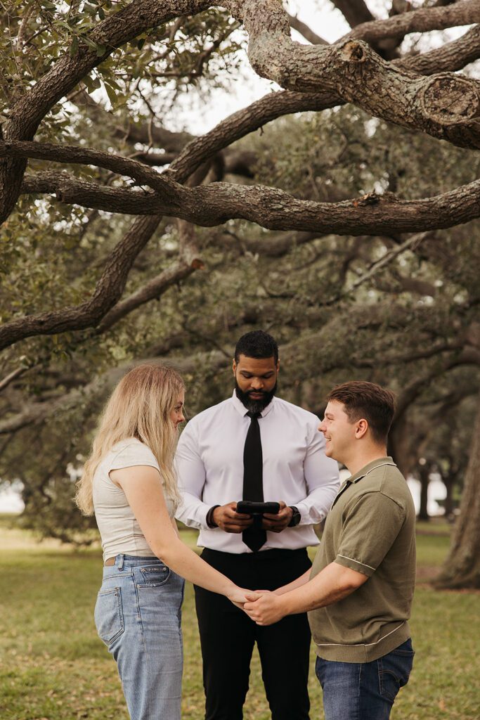 The Hensons! Lawrence Lovell, wedding officiant in charleston, sc at whitepoint garden